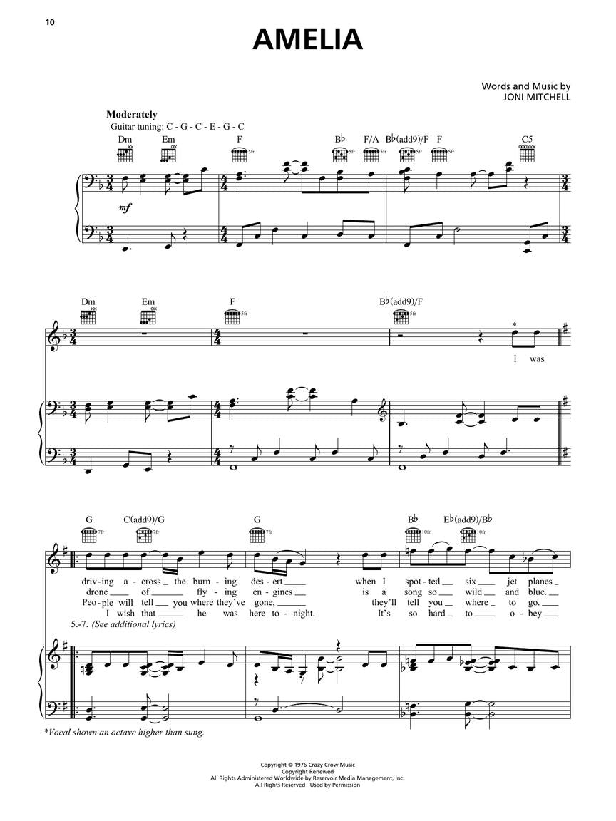The Joni Mitchell Sheet Music Collection – Ficks Music