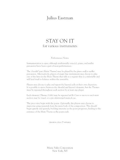 Eastman: Stay On It