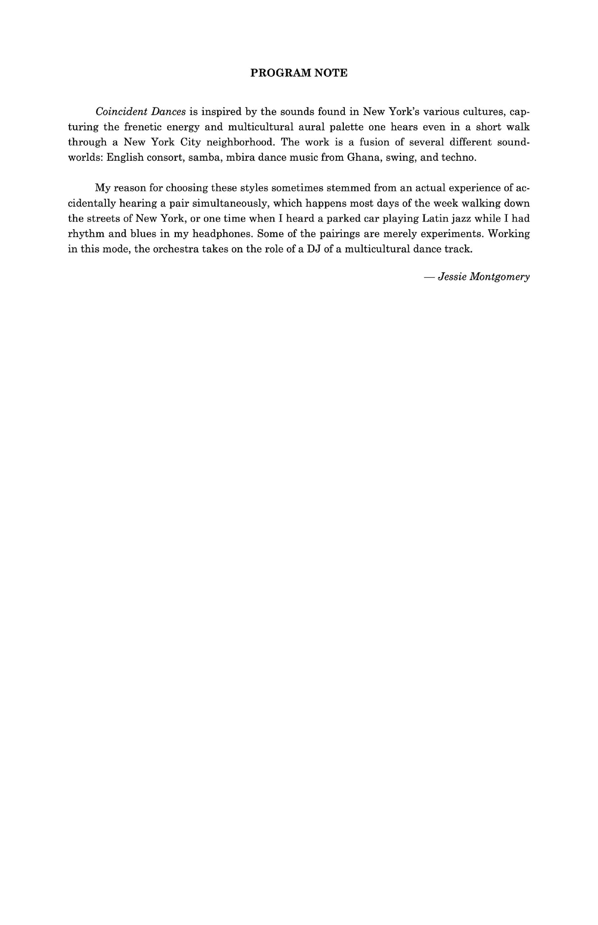 Montgomery: Coincident Dances (arr. for concert band)