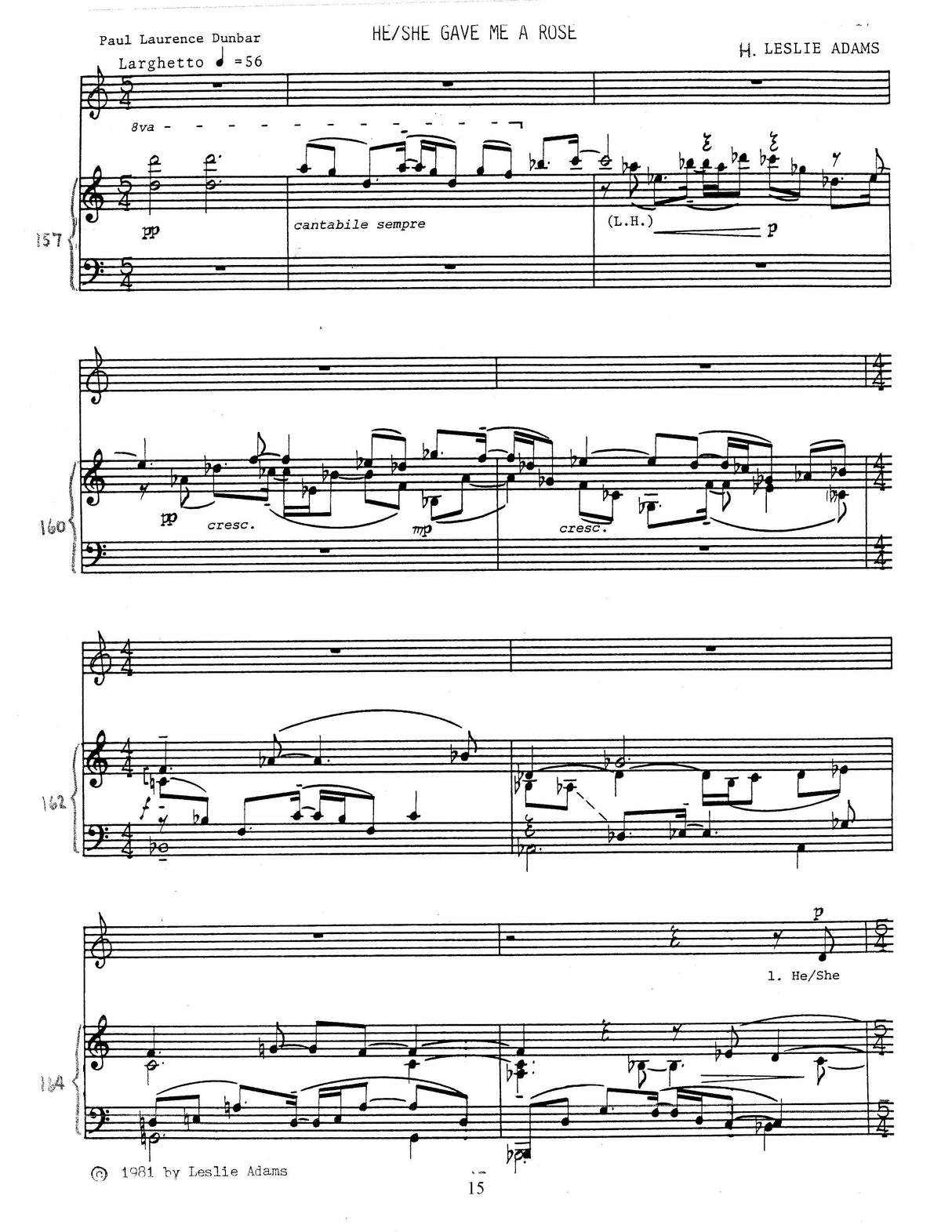 H.L. Adams: Dunbar Songs