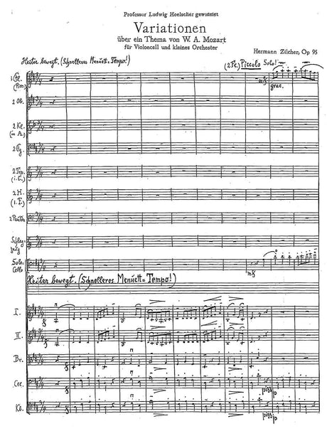 Zilcher: Variations on a Theme of Mozart, Op. 95