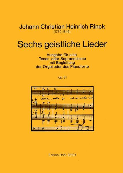 Rinck: Sechs geistliche Lieder, Op. 81