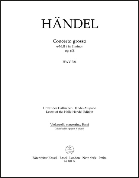 Handel: Concerto grosso in E Minor, HWV 321, Op. 6, No. 3