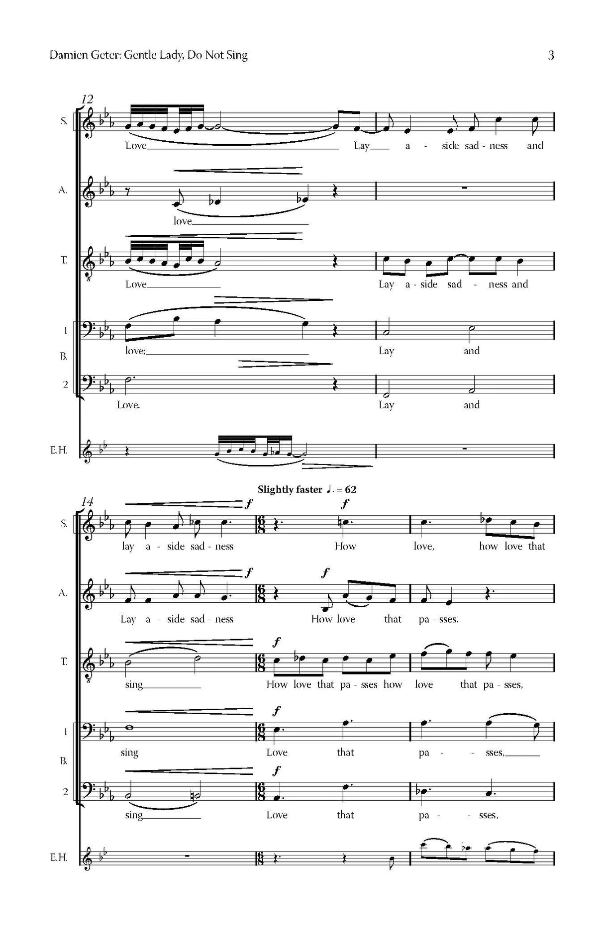 Geter: Gentle Lady, Do Not Sing