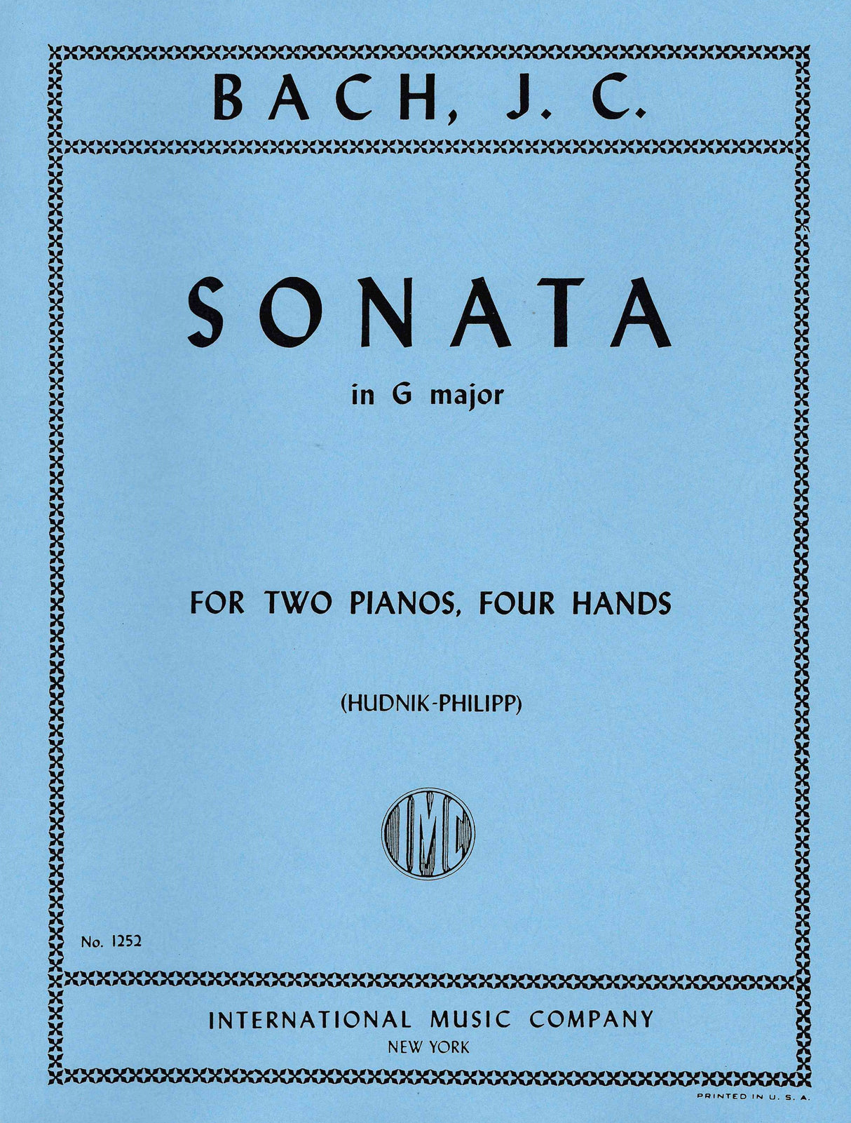 J.C. Bach: Sonata in G Major for 2 pianos