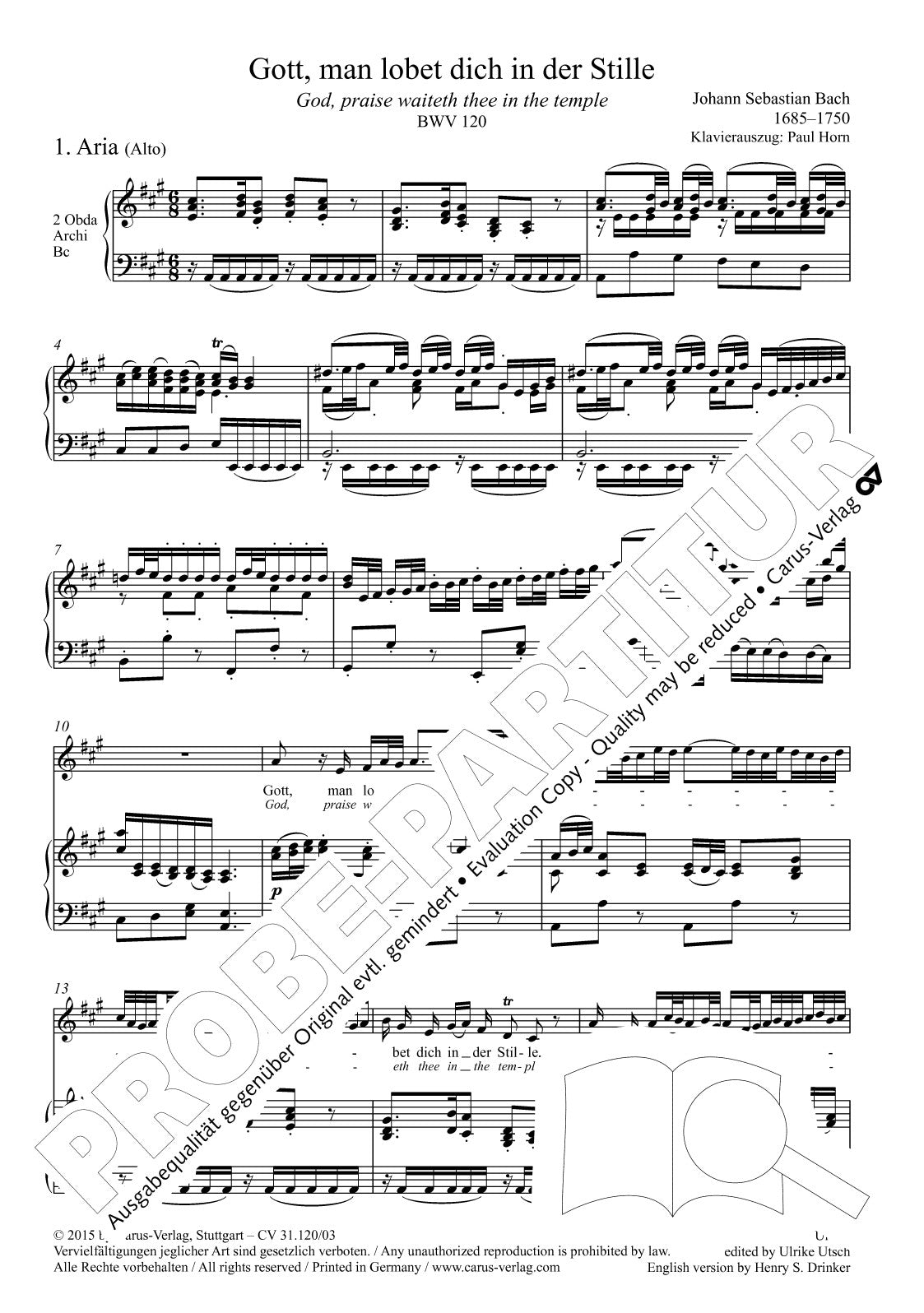 Bach: Gott, man lobet dich in der Stille, BWV 120