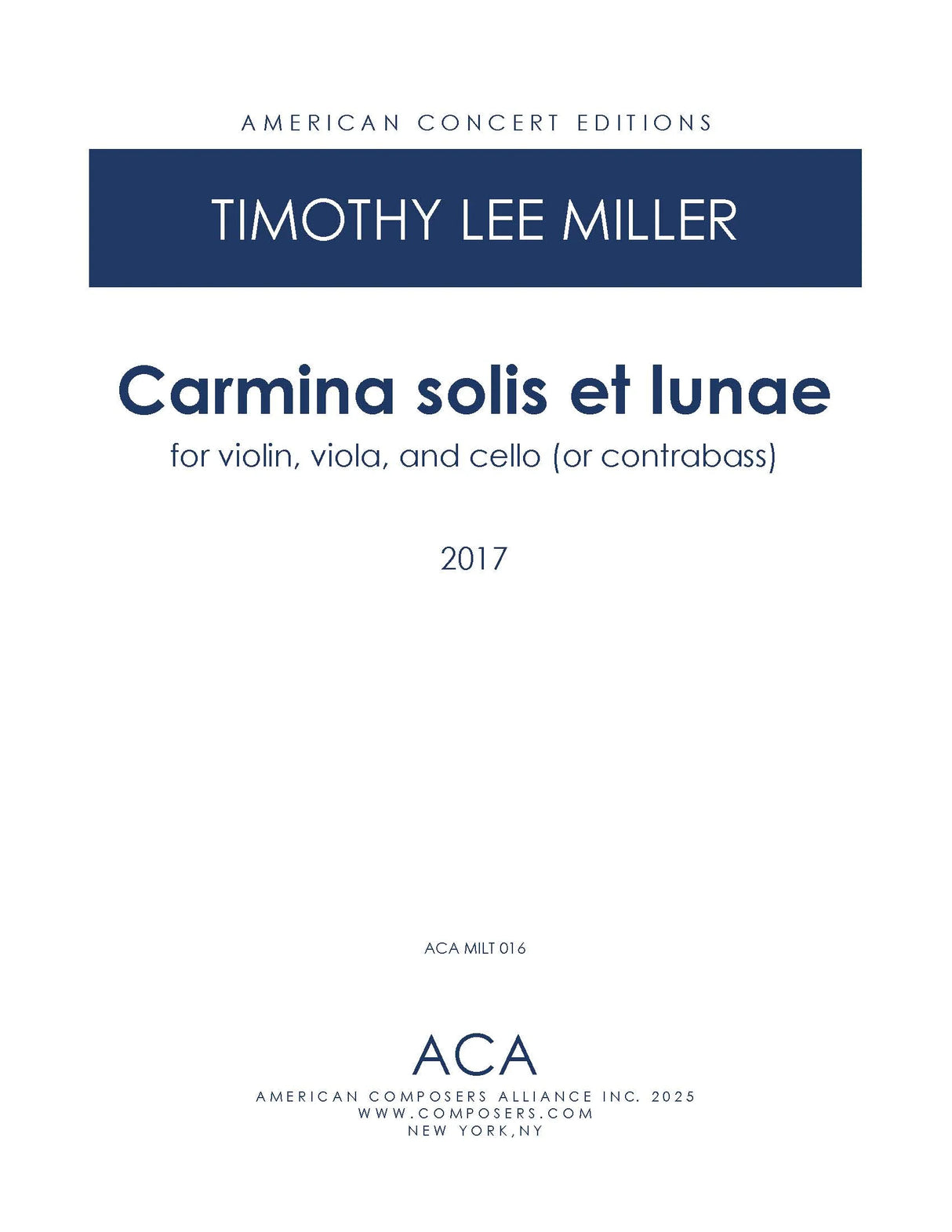 Miller: Carmina solis et lunae