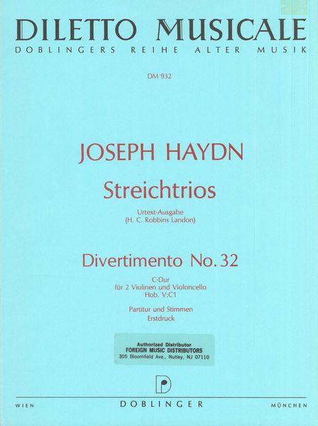 Haydn: Divertimento in C Major, Hob. V:C1