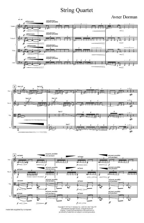 Dorman: String Quartet No. 1