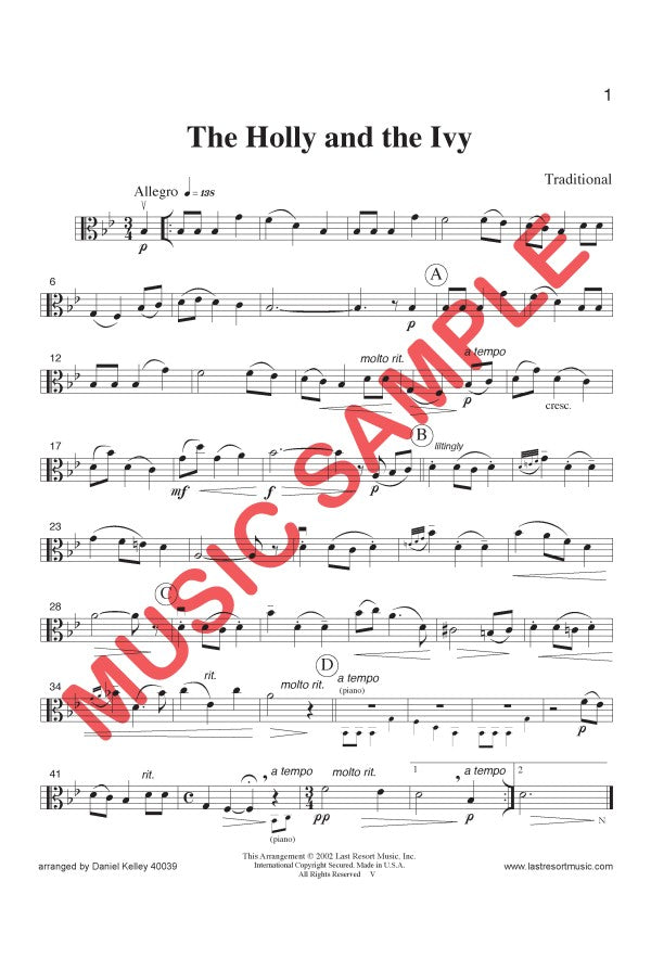 18 Traditional Christmas Solos (arr. for viola & piano)