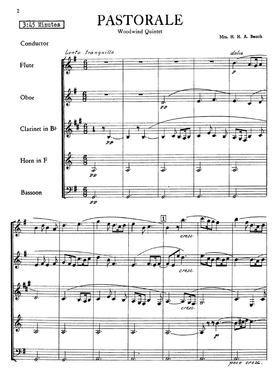 Beach: Pastorale, Op. 151