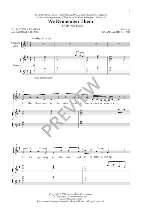 LaBarr: We Remember Them (Version for SATB)
