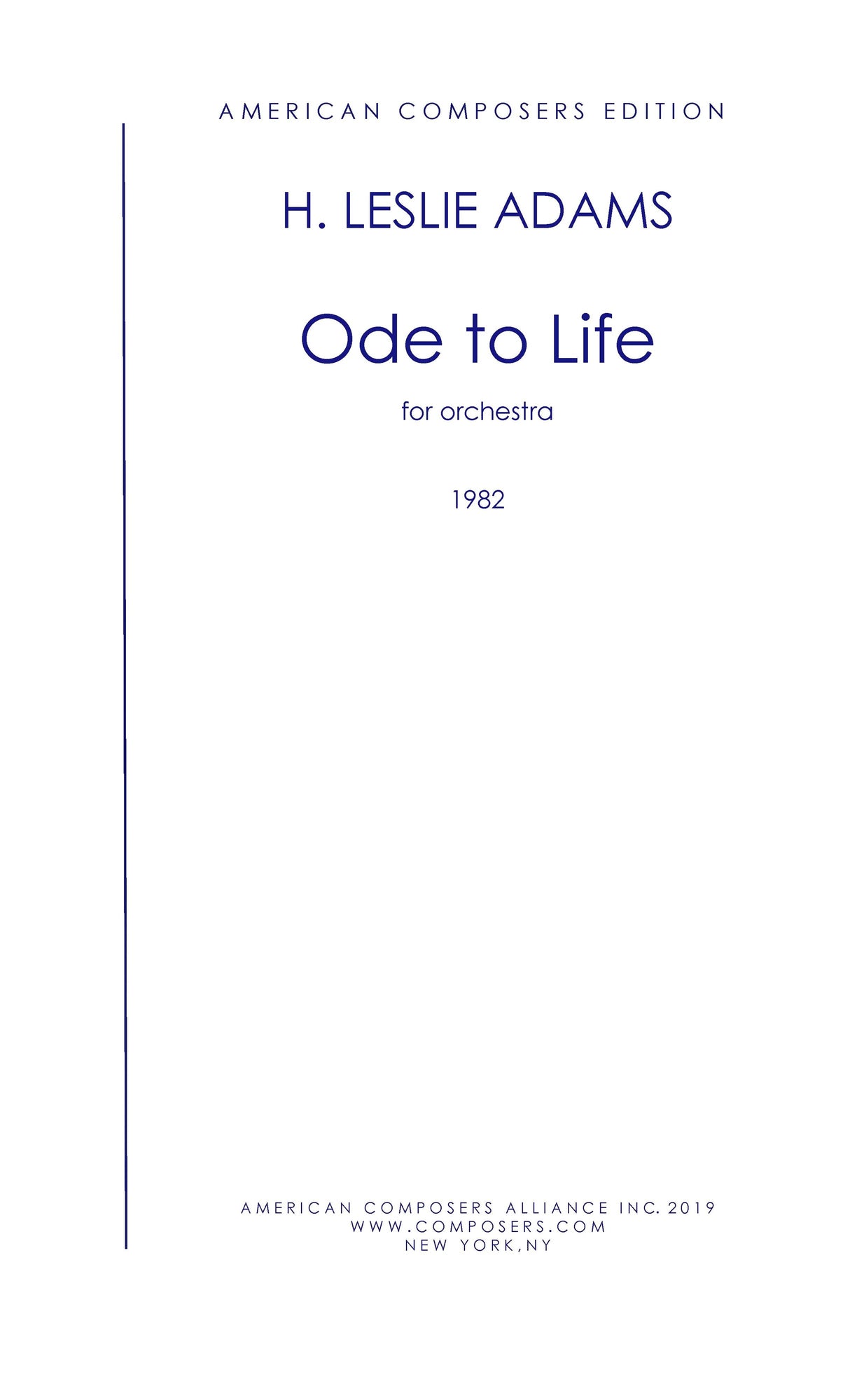 Adams: Ode to Life