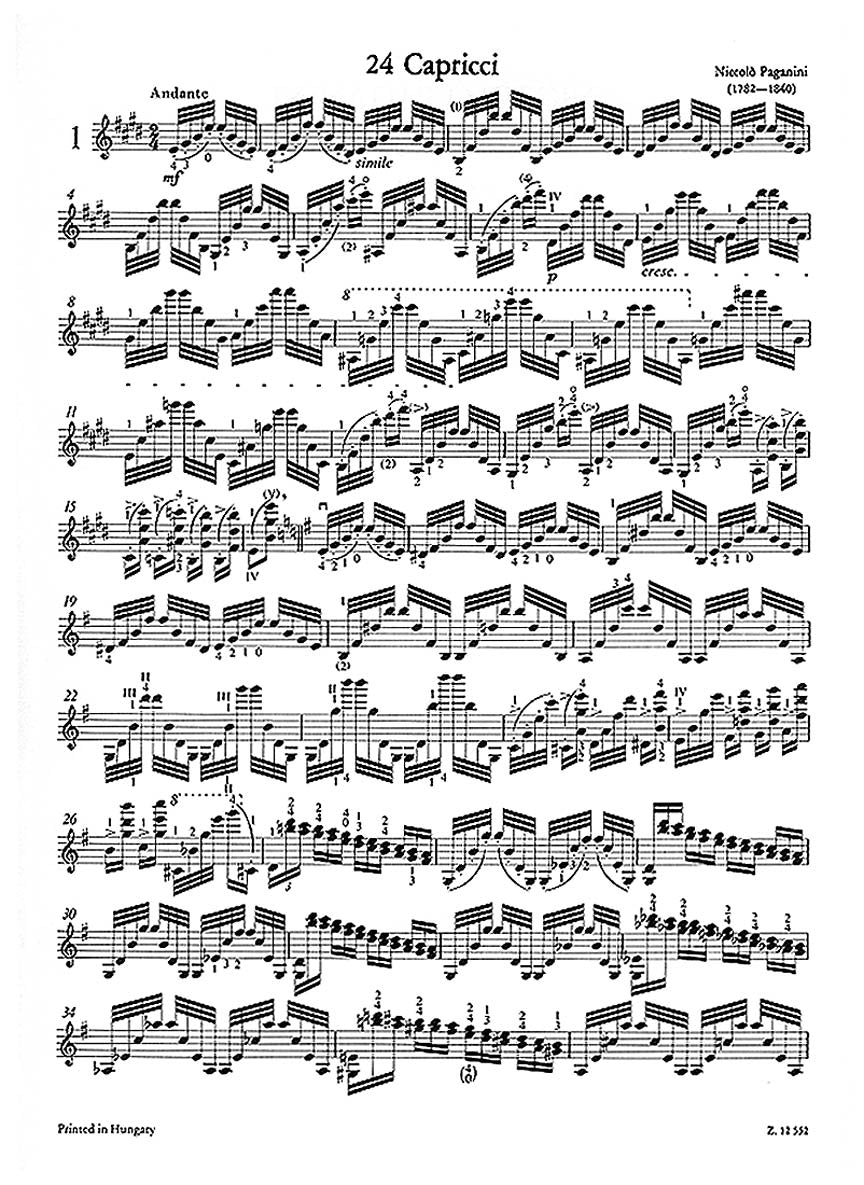Paganini: 24 Caprices, Op. 1 – Ficks Music