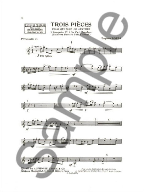 Bozza: 3 Pièces for Brass Quartet