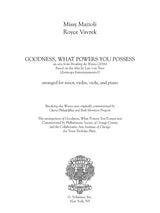 Mazzoli: Goodness, What Powers You Possess (Version for Tenor & Ensemble)
