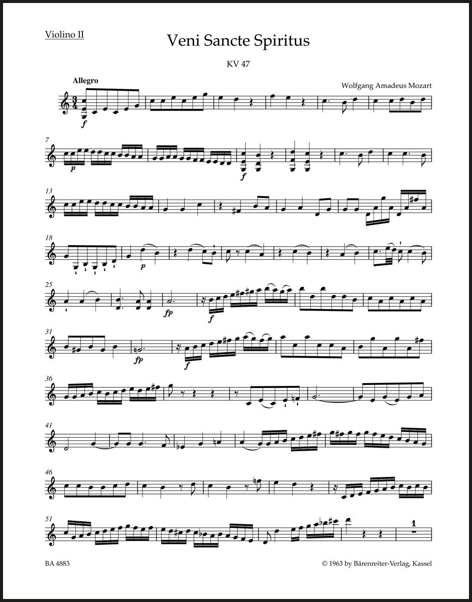 Mozart: Veni Sancte Spiritus, K. 47