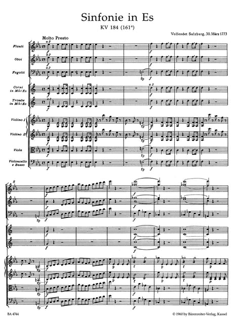 Mozart: Symphony No. 26 in E-flat Major, K. 184 (166a)