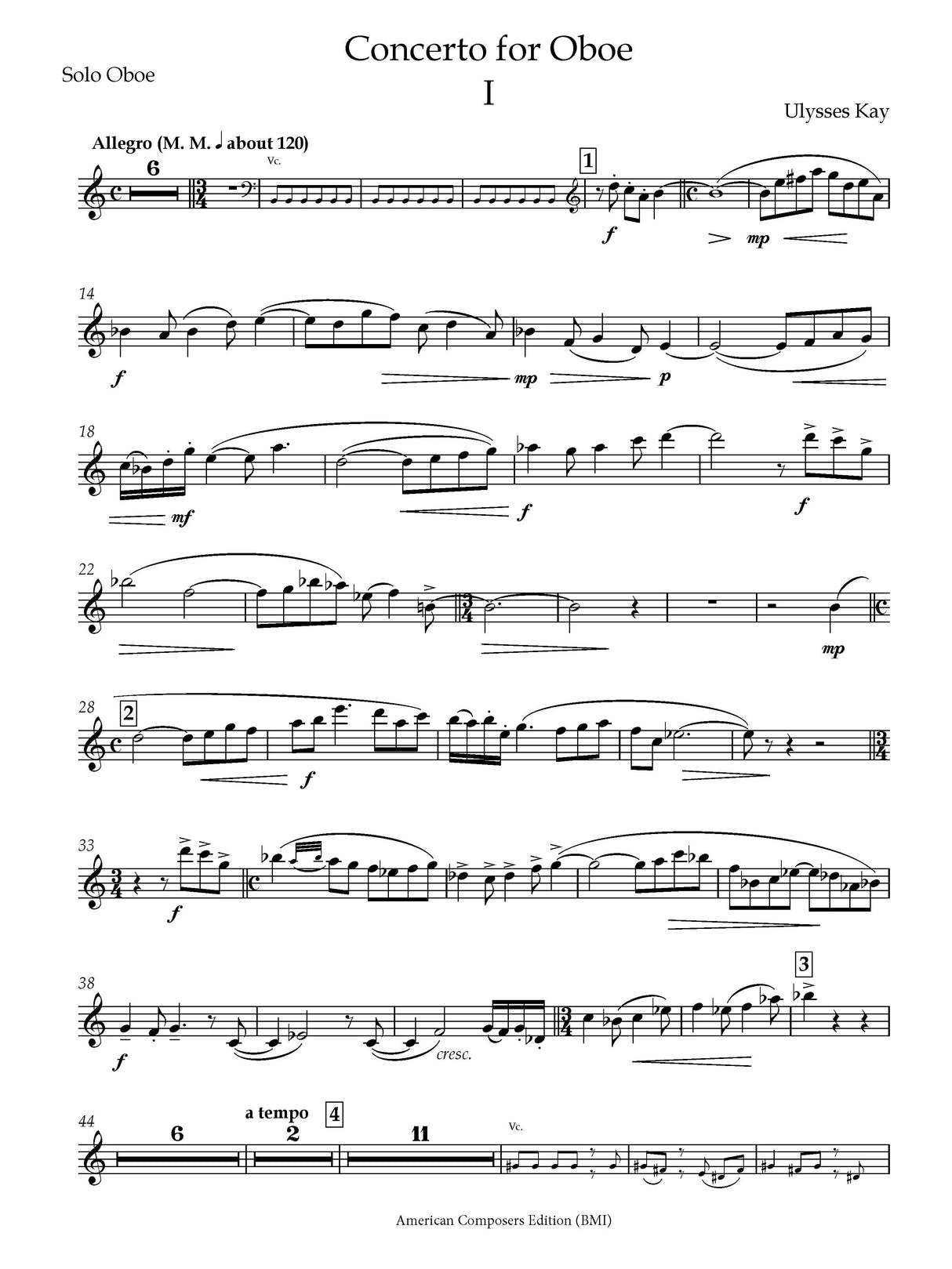 Kay: Oboe Concerto