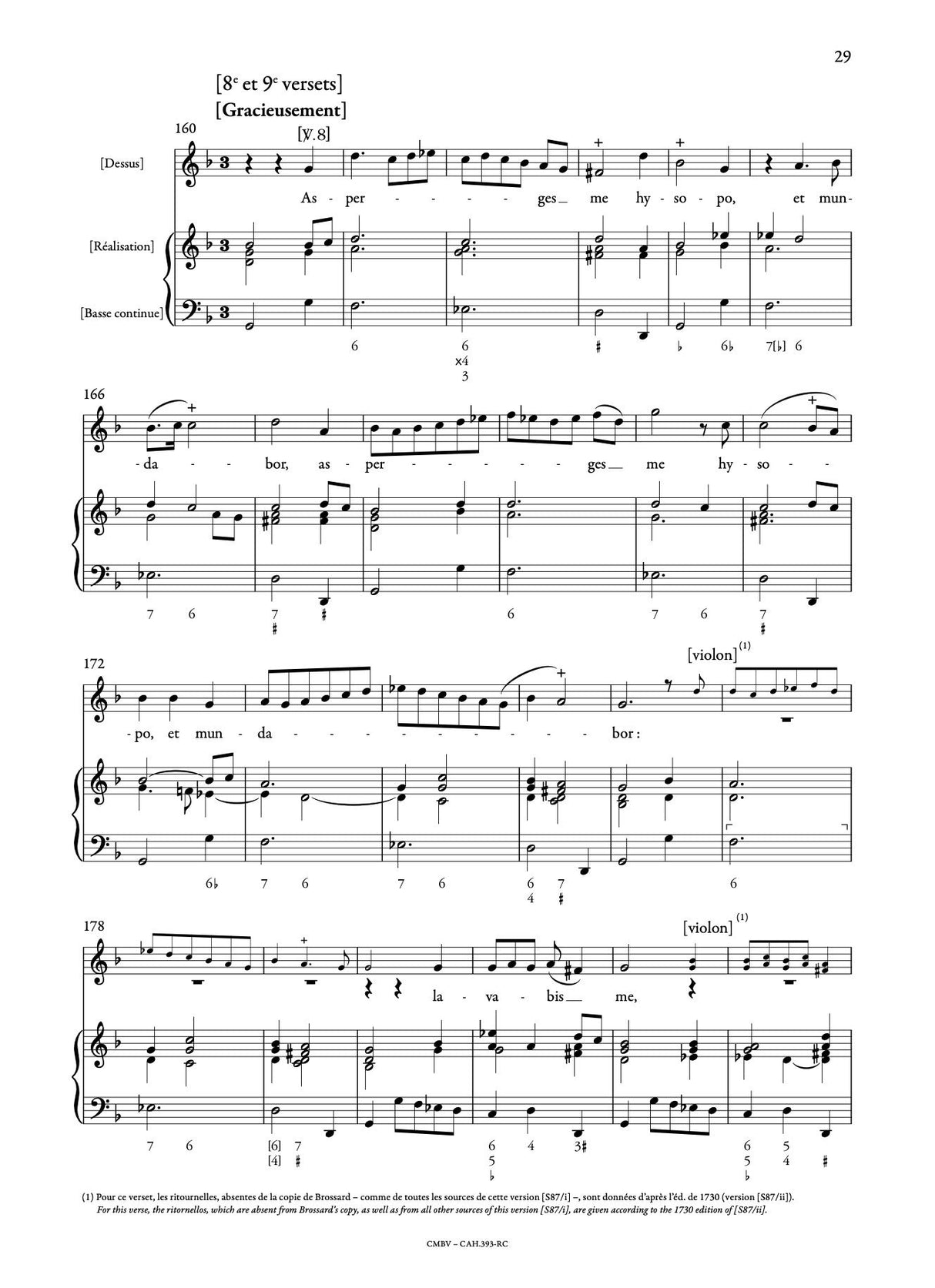 Delalande: Miserere à voix seule, S. 87