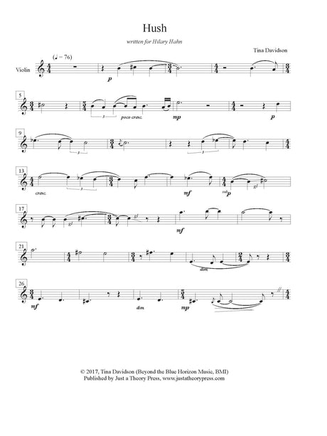 Davidson: Hush (Version for Violin)