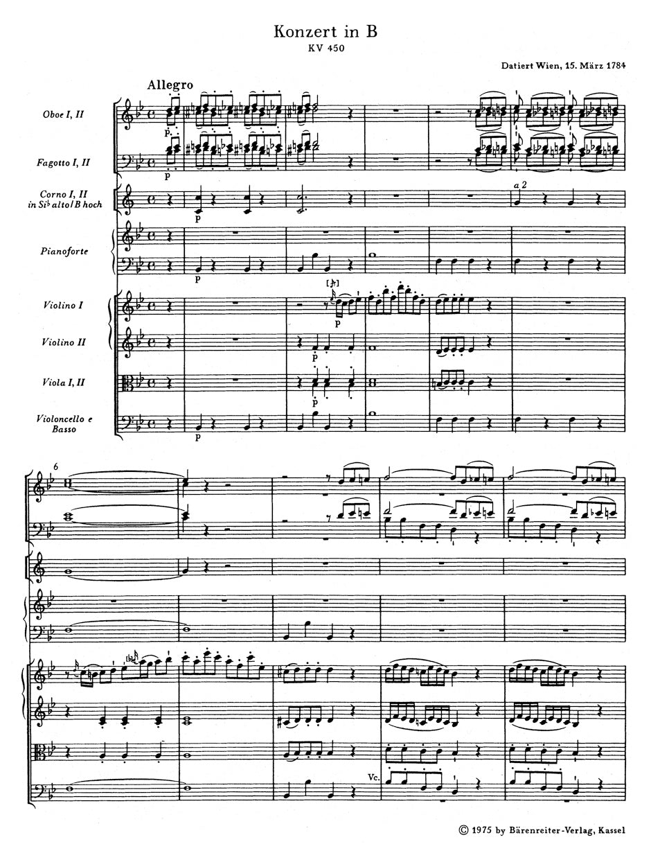 Mozart: Piano Concerto No. 15 in B-flat Major, K. 450 – Ficks Music