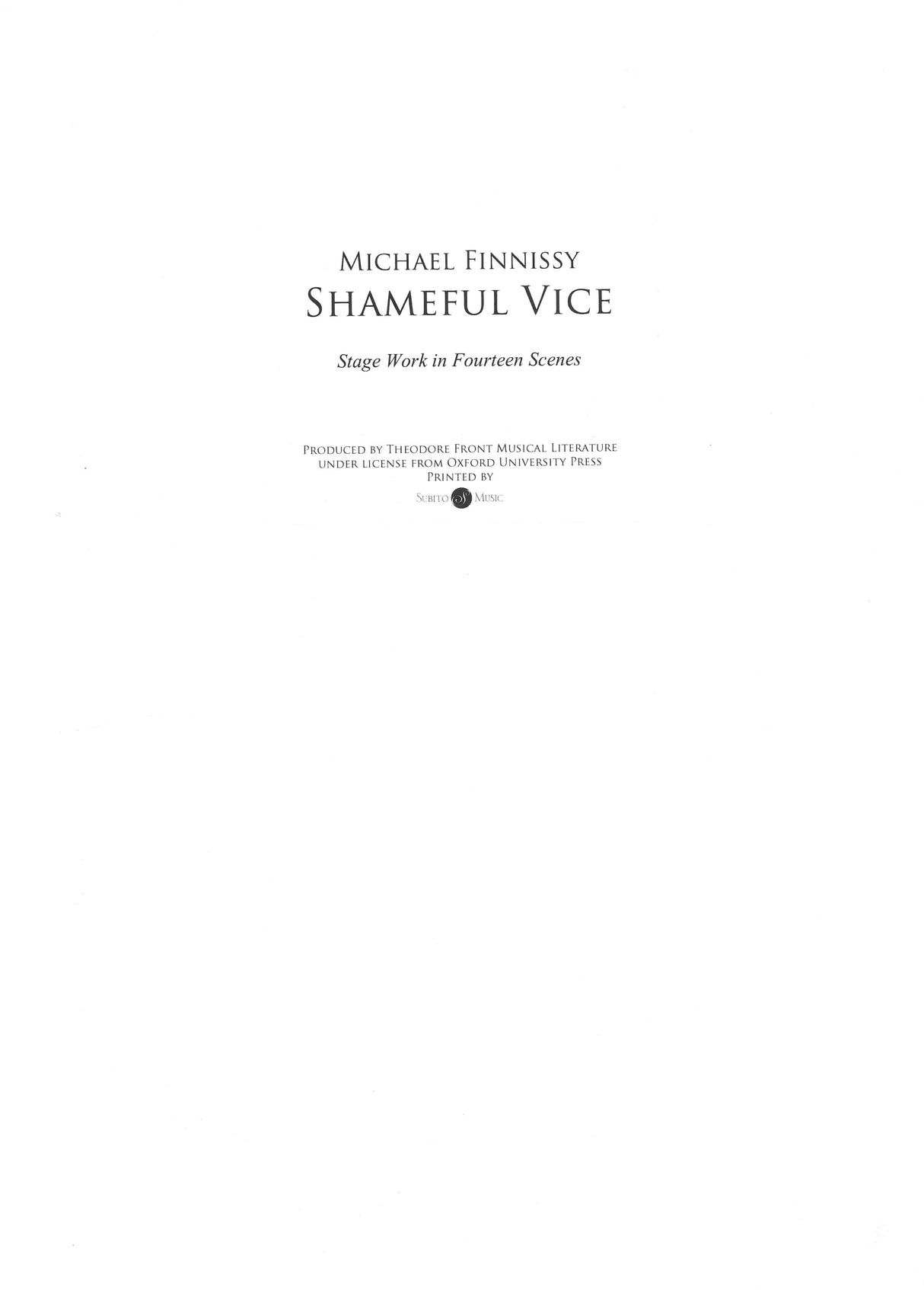 Finnissy: Shameful Vice