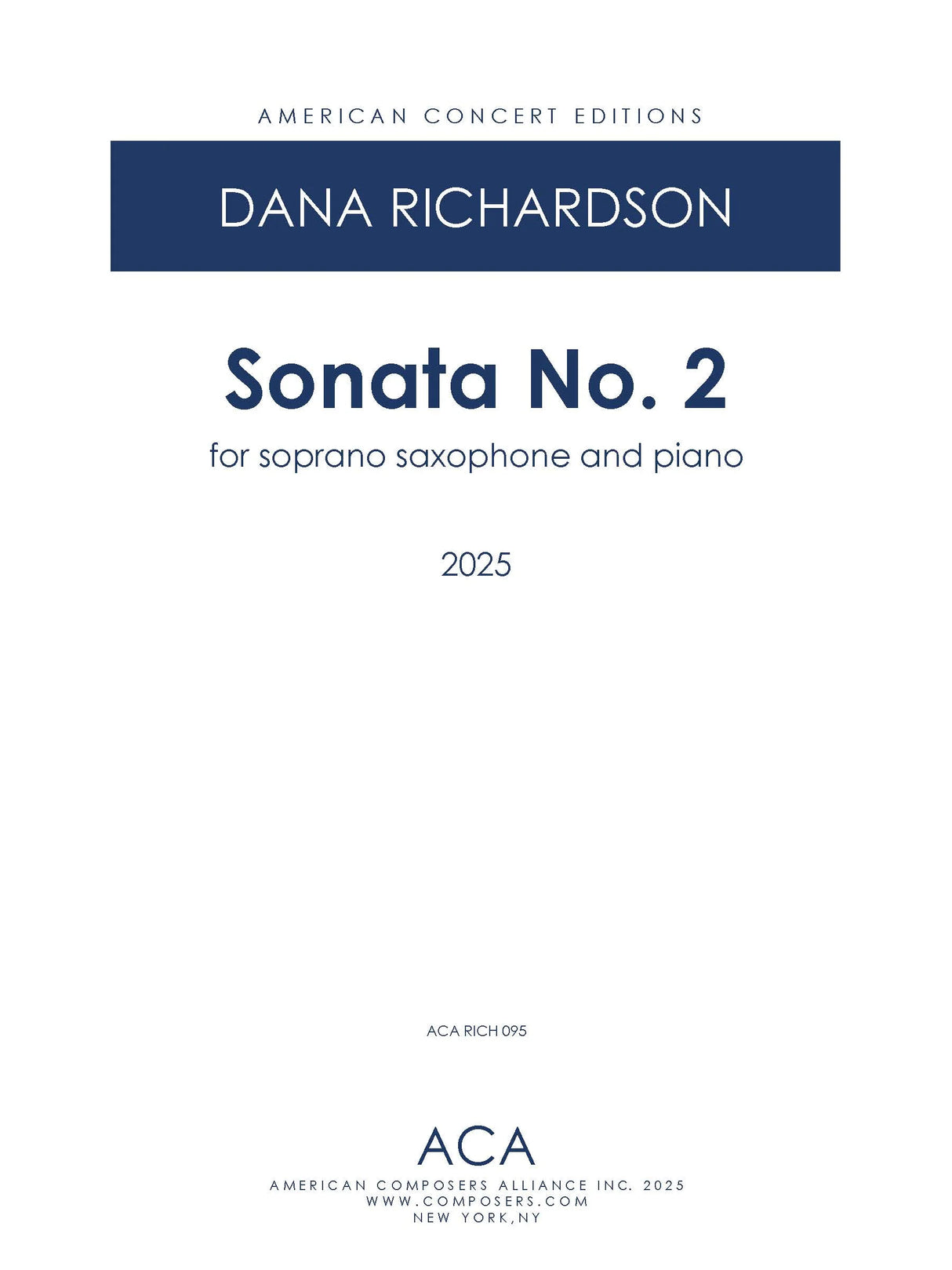 D. Richardson: Soprano Saxophone Sonata No. 2