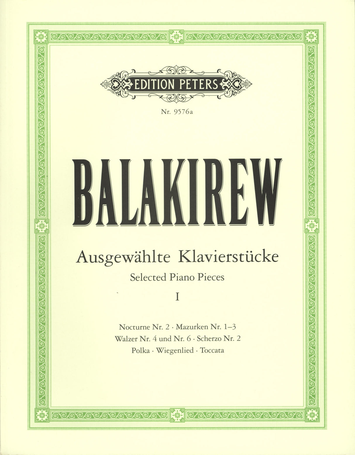 Balakirev: Selected Piano Pieces - Volume 1