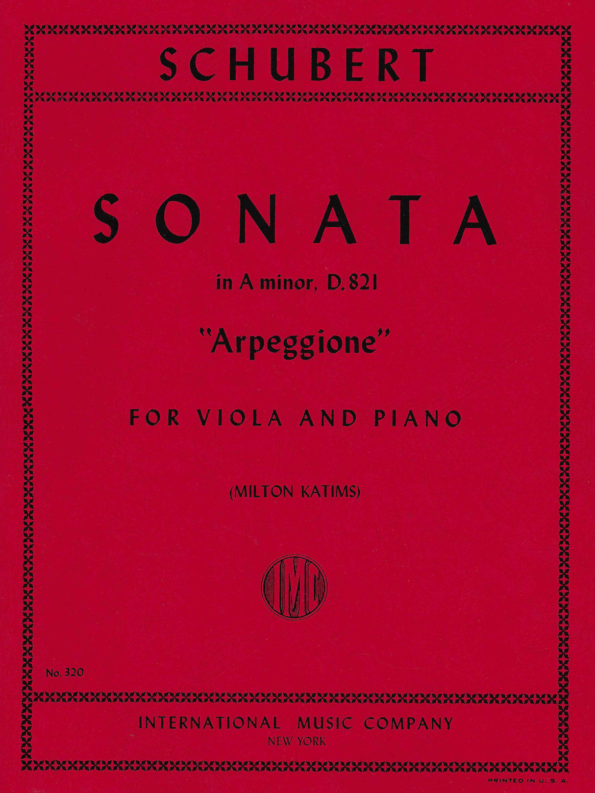 Schubert: Arpeggione Sonata, D 821 (arr. for viola)