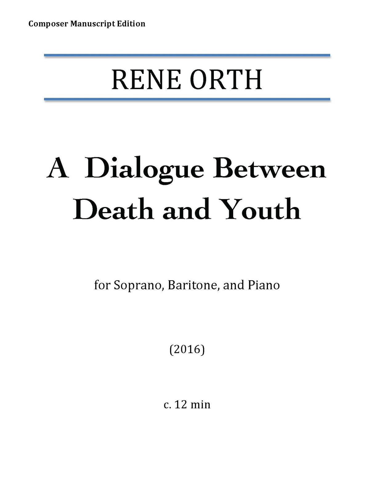 Orth: A Dialogue Between Death and Youth