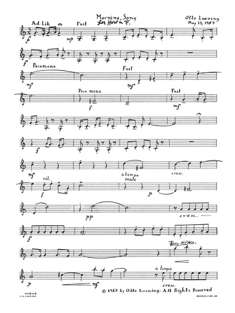 Luening: Morning Song and Song at Evening