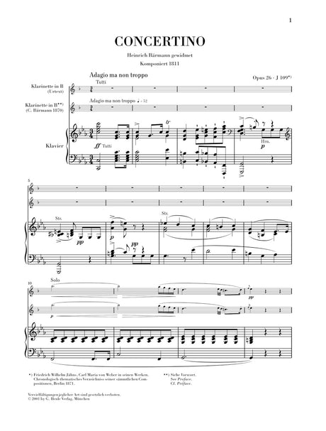 Weber: Concertino in E-flat Major, Op. 26