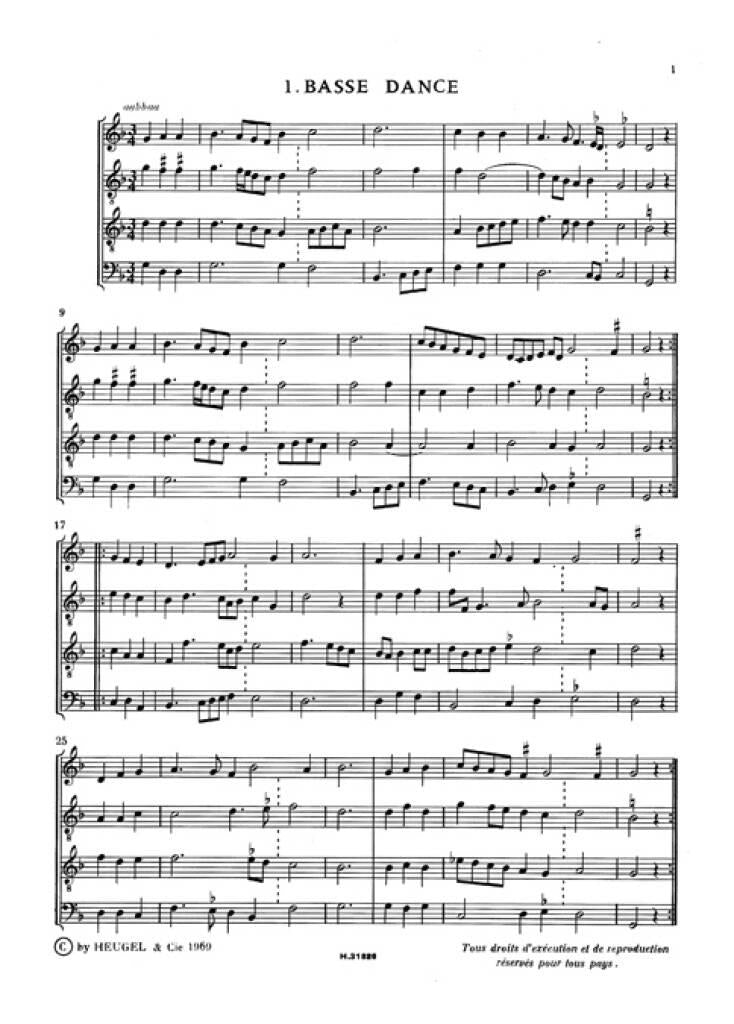 Attaingnant: Danseries a Quatre Parties