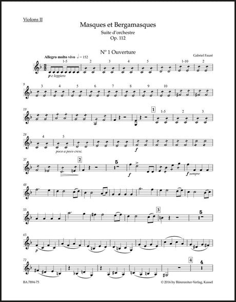 Fauré: Masques et Bergamasques, Op. 112