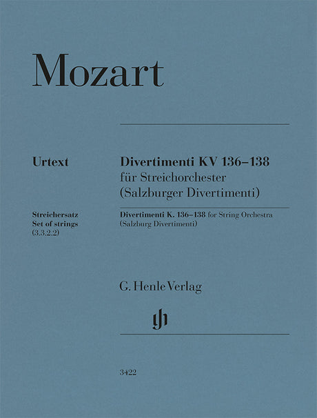 Mozart: Salzburg Divertimenti, K. 136–138 (arr. for chamber orchestra)