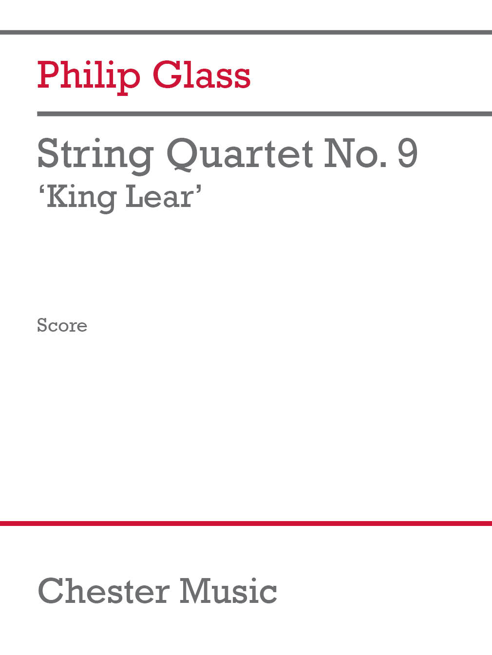 Glass: String Quartet No. 9