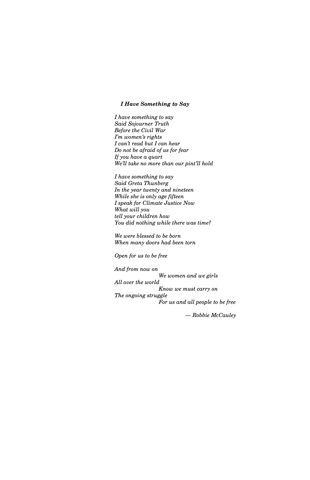 Montgomery: I Have Something to Say