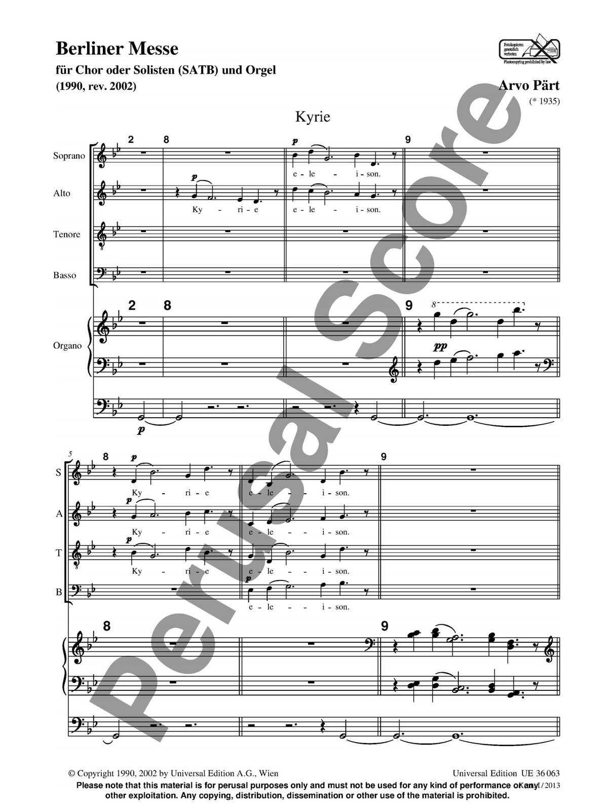 Pärt: Berliner Messe