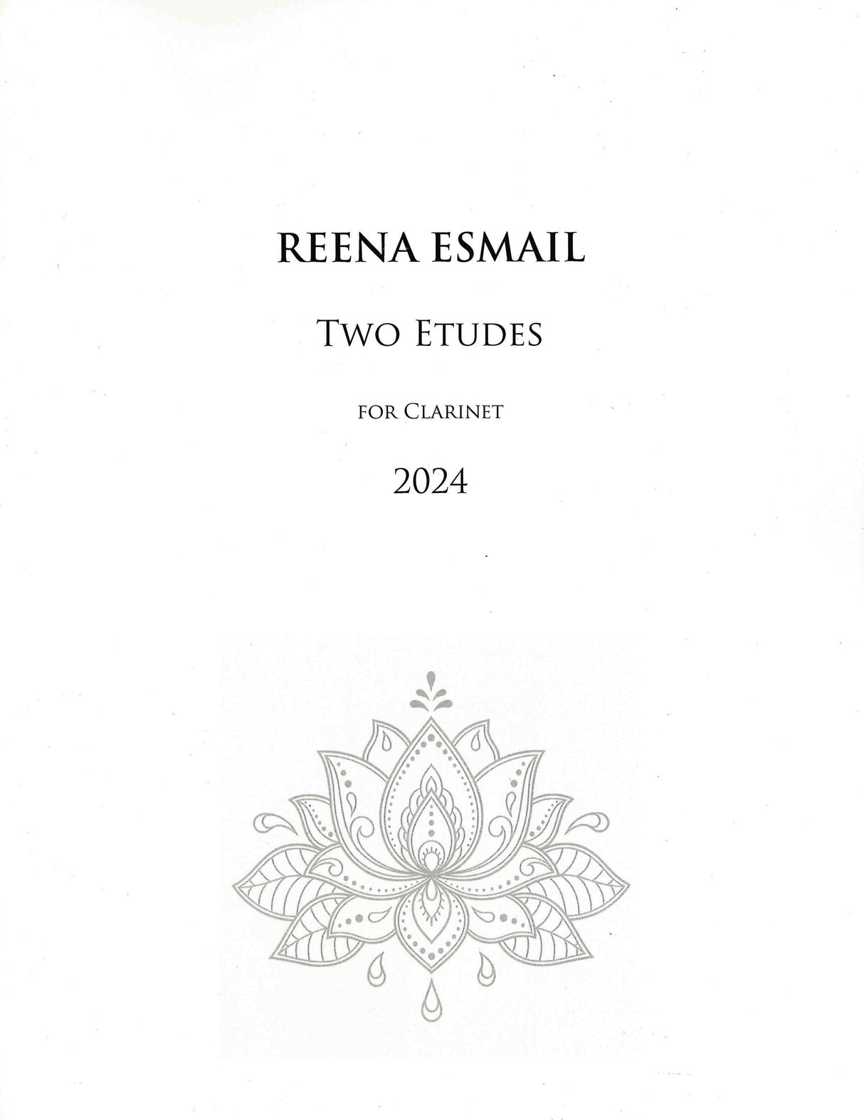 Esmail: Two Etudes for Clarinet