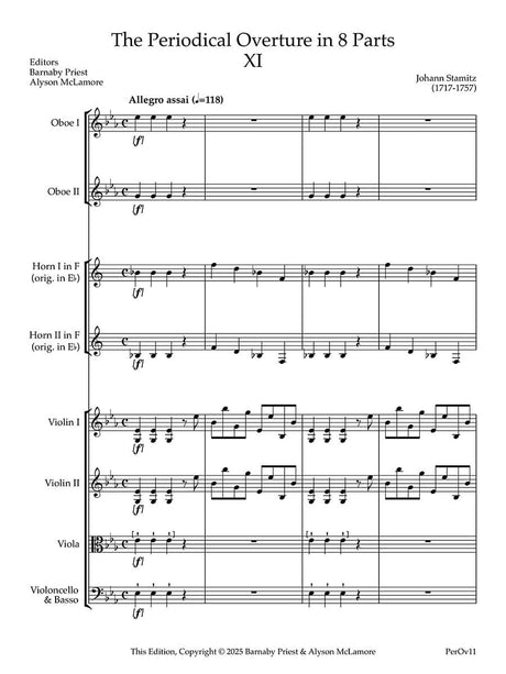 Stamitz: The Periodical Overture in 8 parts No. 11