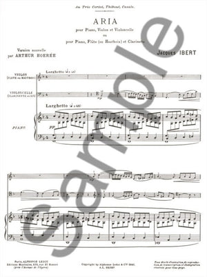 Ibert: Aria for Flute (or Oboe), Clarinet and Piano
