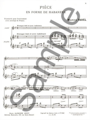 Ravel: Pièce en Forme de Habanera (arr. for bassoon)