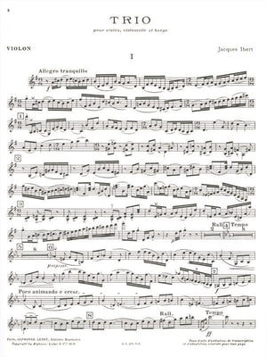 Ibert: Trio for Violin, Cello and Harp