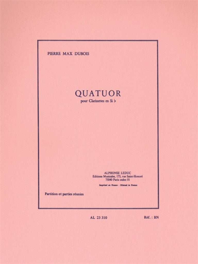 Dubois: Quartet for 4 Clarinets