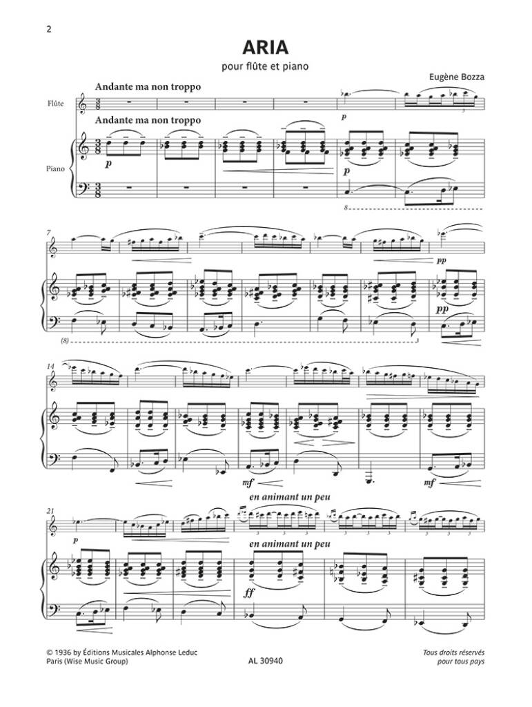Bozza: Aria for Flute & Piano