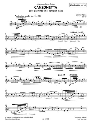 Pierné: Canzonetta, Op. 19