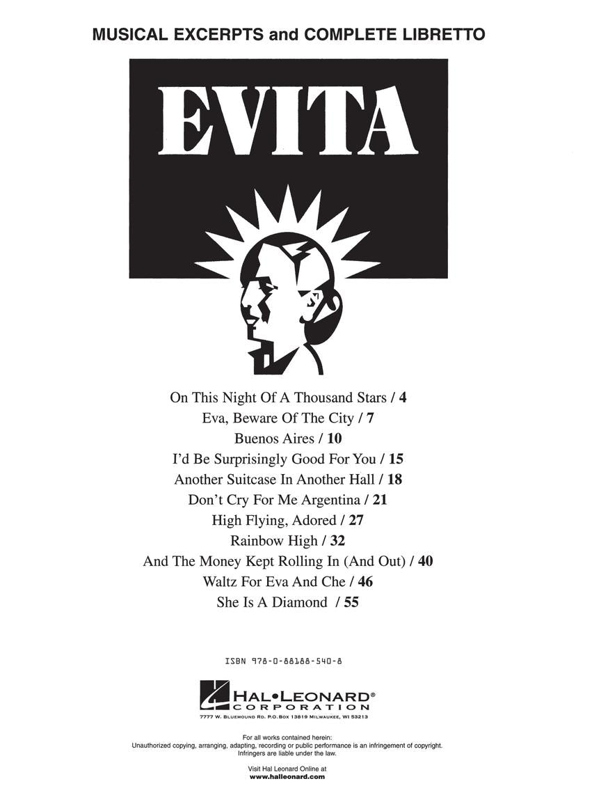 Webber: Evita – Musical Excerpts and Complete Libretto
