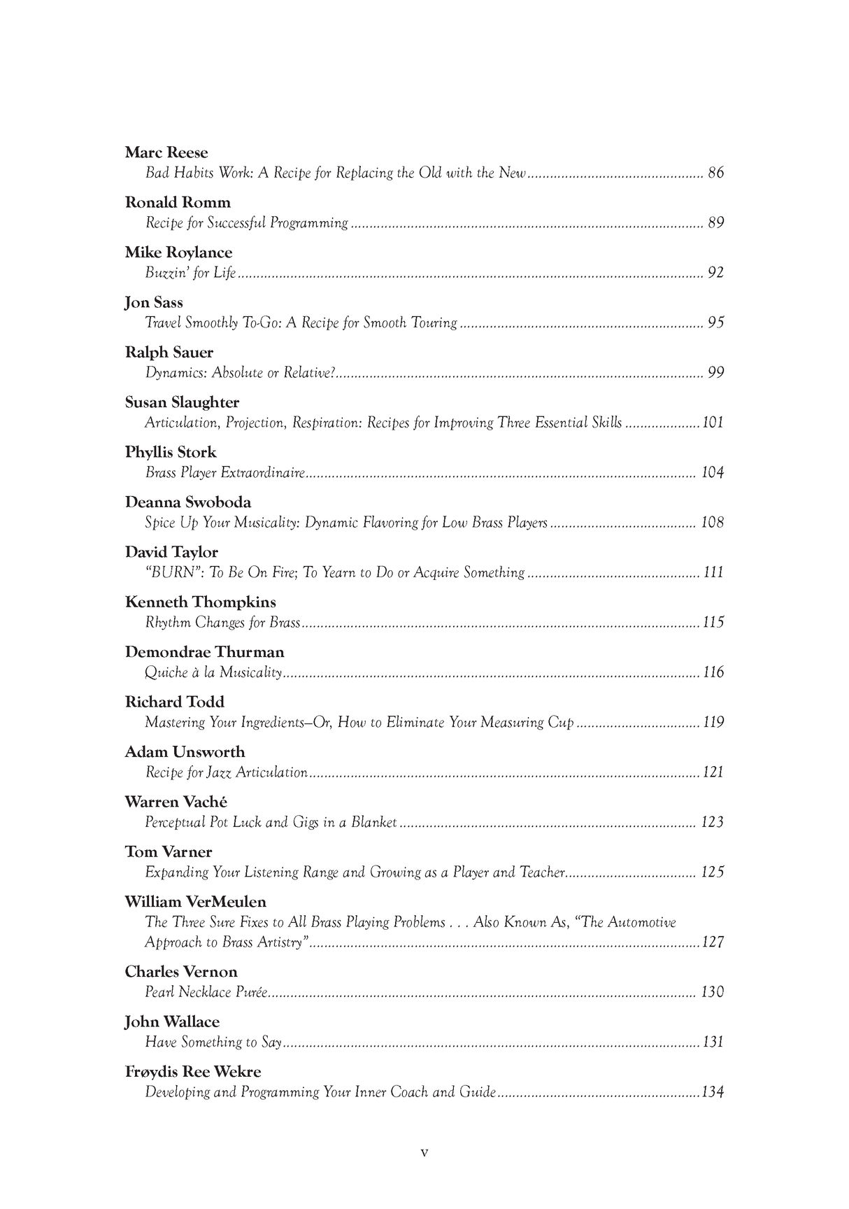 The Brass Player's Cookbook