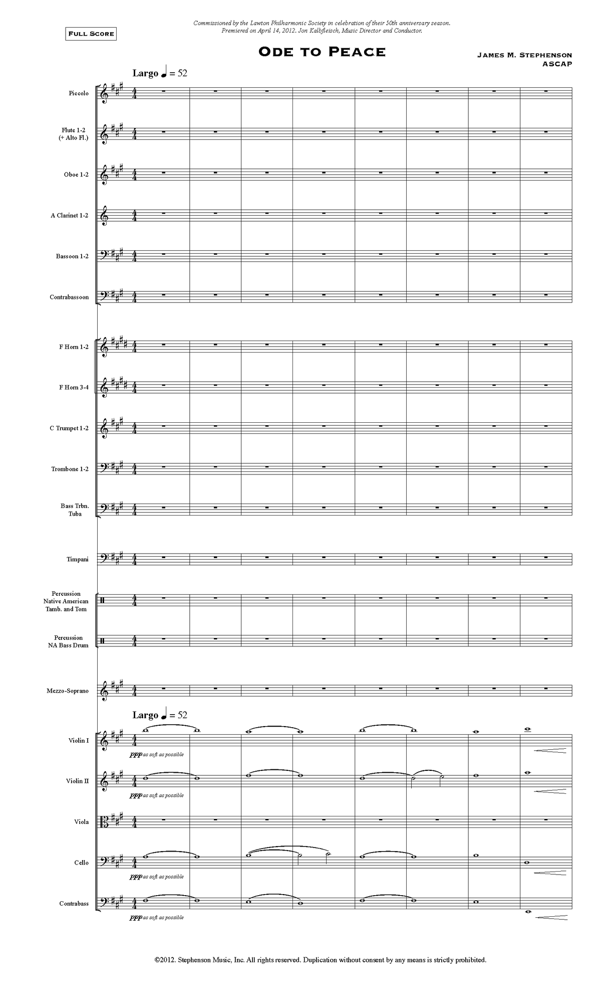 Stephenson: Ode to Peace